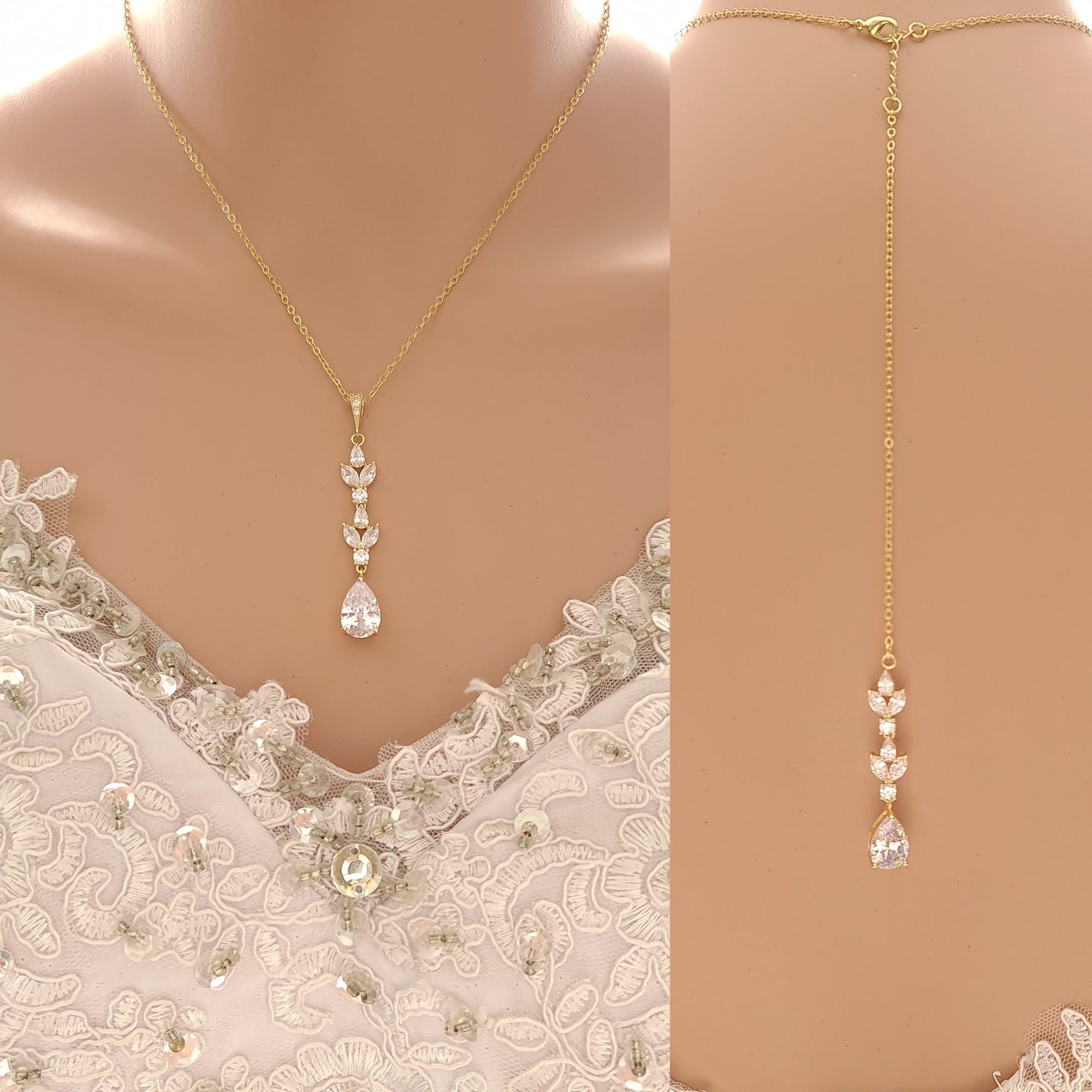 Ensemble de bijoux de mariage simple pour la mariée-Anya