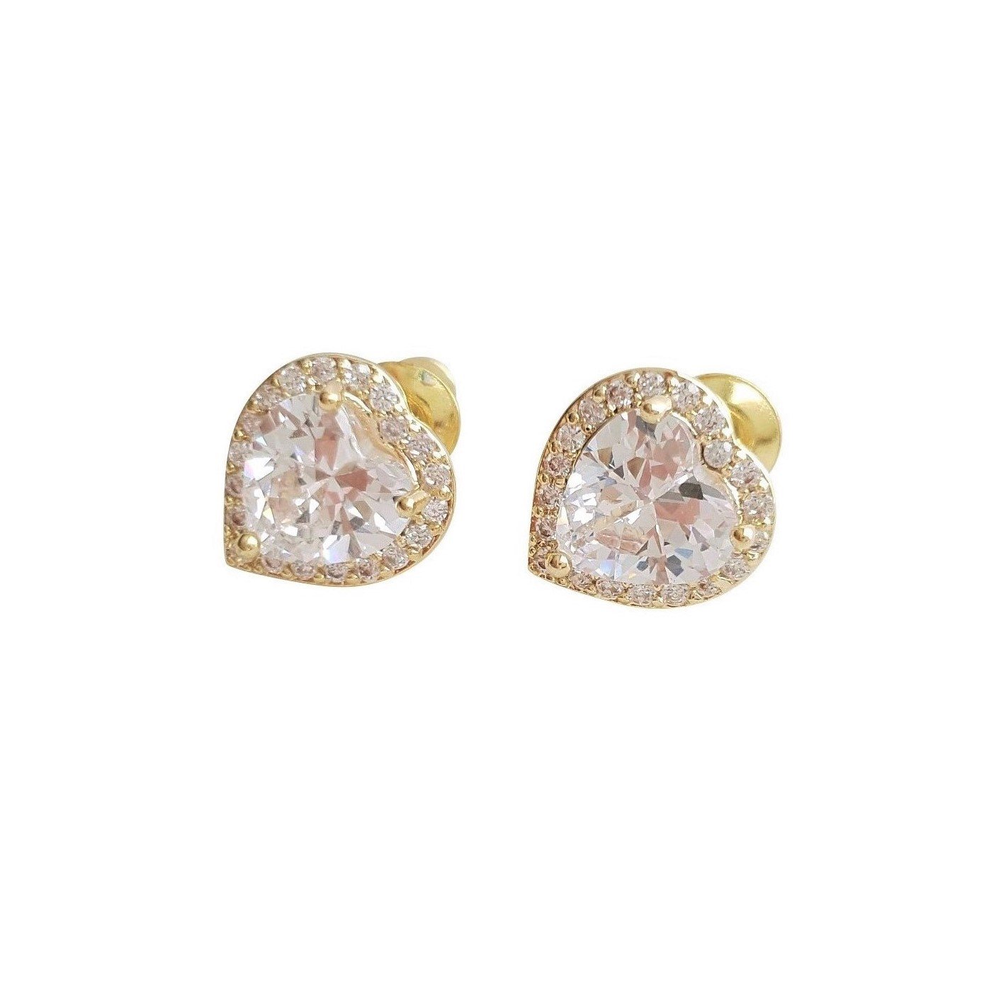 Cubic Zirconia Heart Earrings for Bridesmaids-Diana - PoetryDesigns