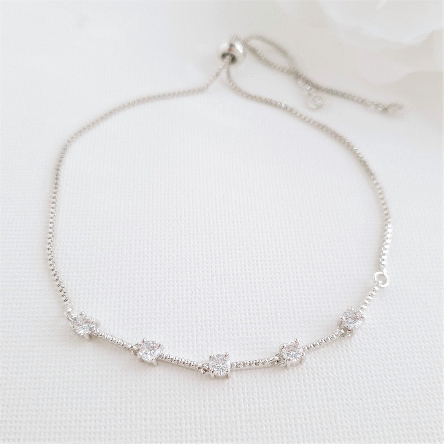 Delicate Silver Wedding Bracelets for Brides & Bridesmaids- Ginger - PoetryDesigns