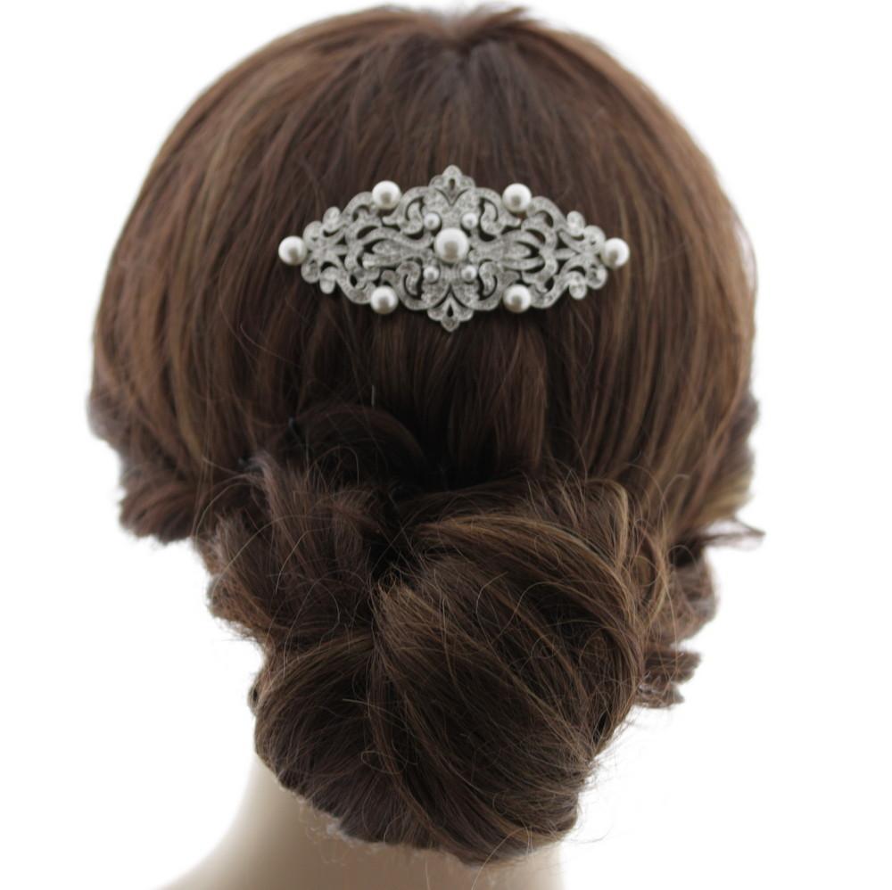 Silver Wedding Haircomb - PoetryDesigns