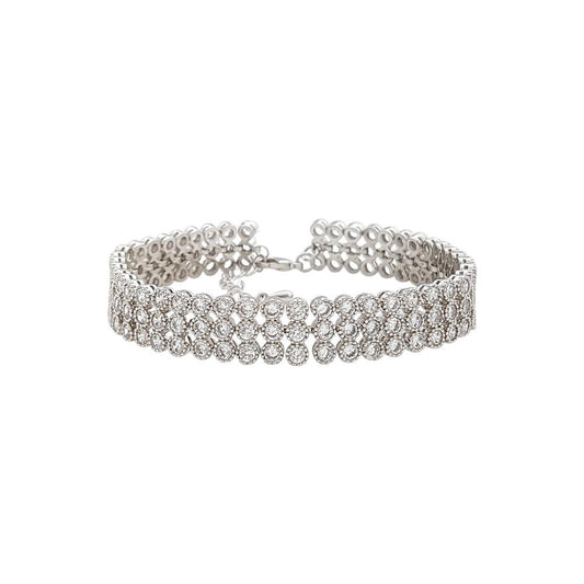 Layered Bracelet in Cubic Zirconia-Mara - PoetryDesigns