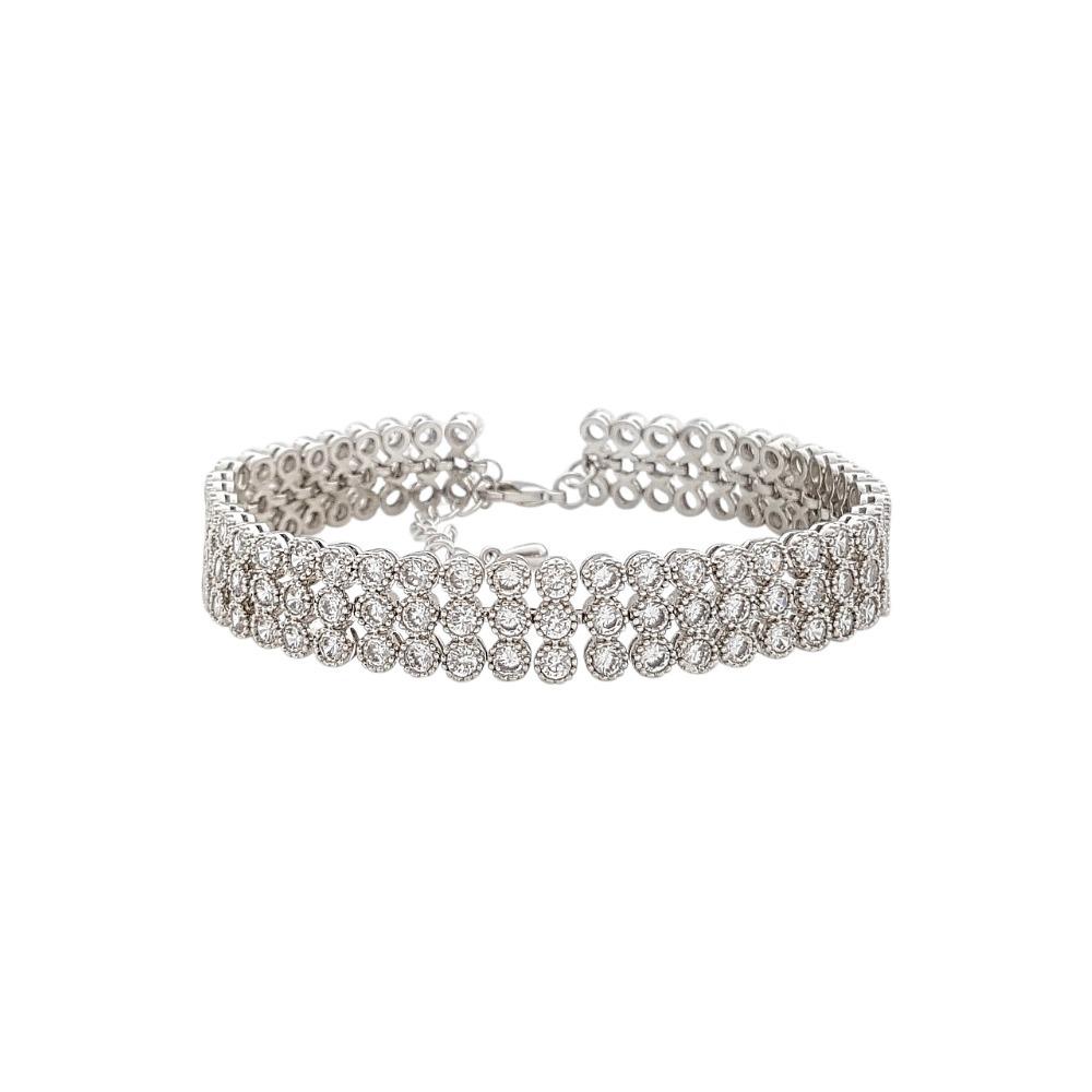 Layered Bracelet in Cubic Zirconia-Mara - PoetryDesigns