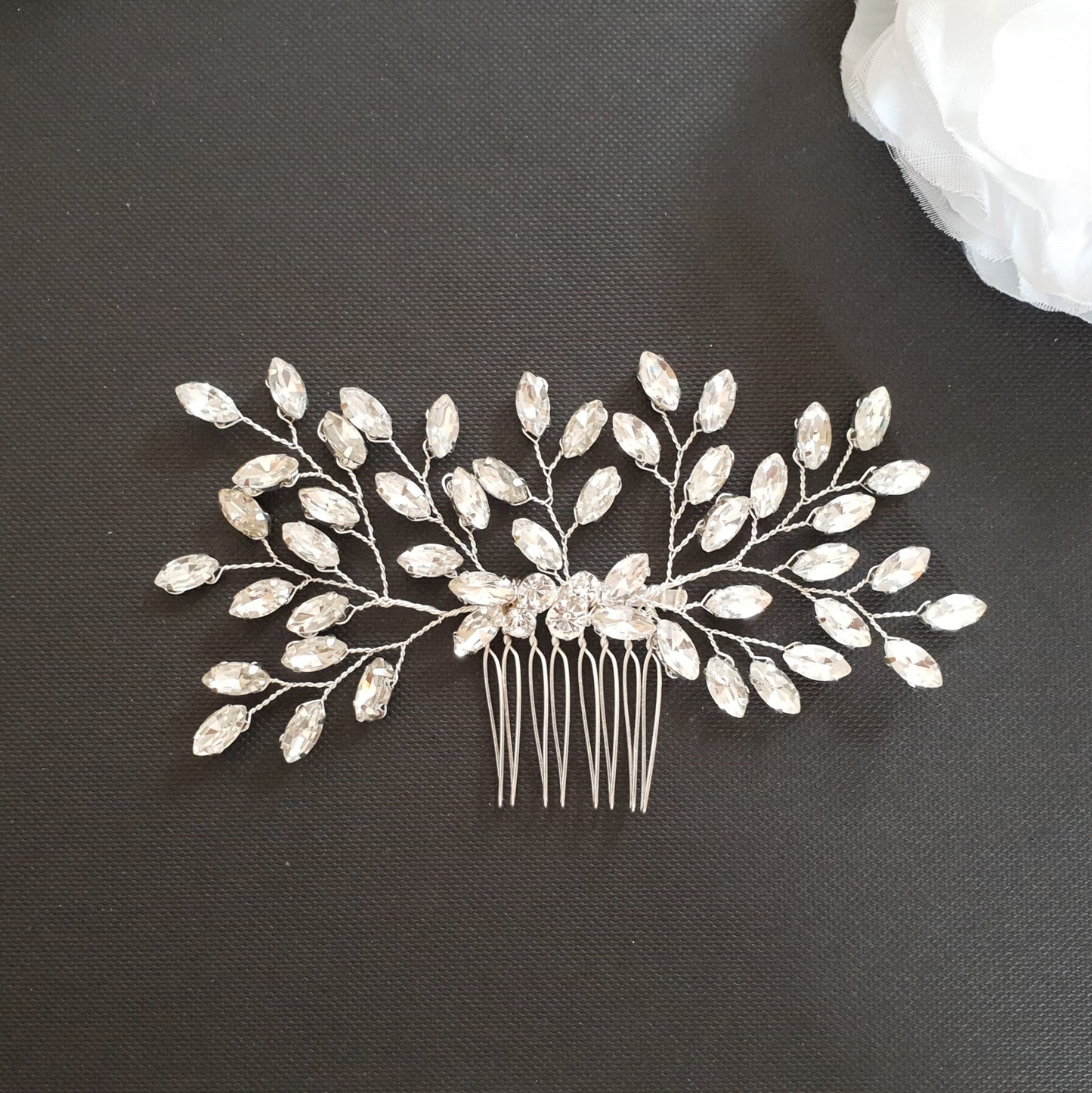 Rose Gold Crystal Hair Vine Hair Comb for Wedding-Pasque