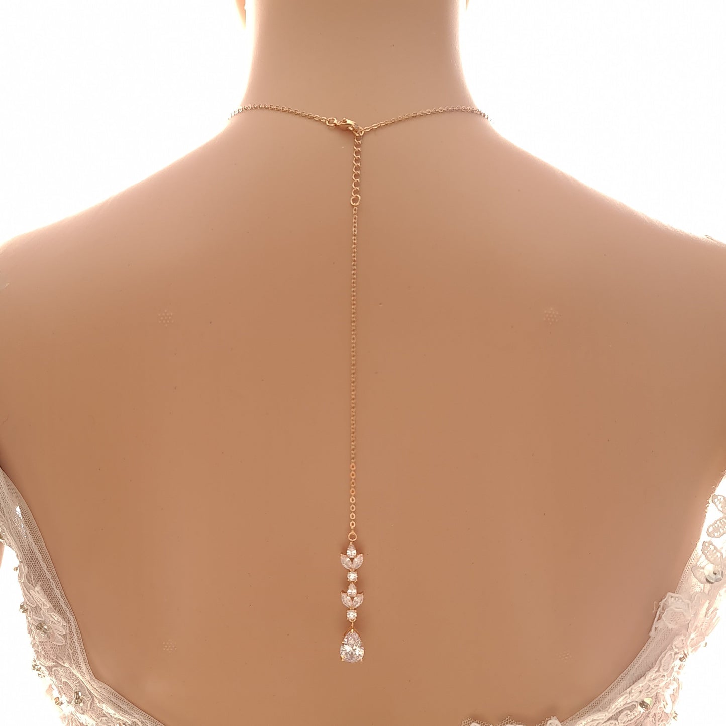 Back Pendant Necklace for Brides -Anya