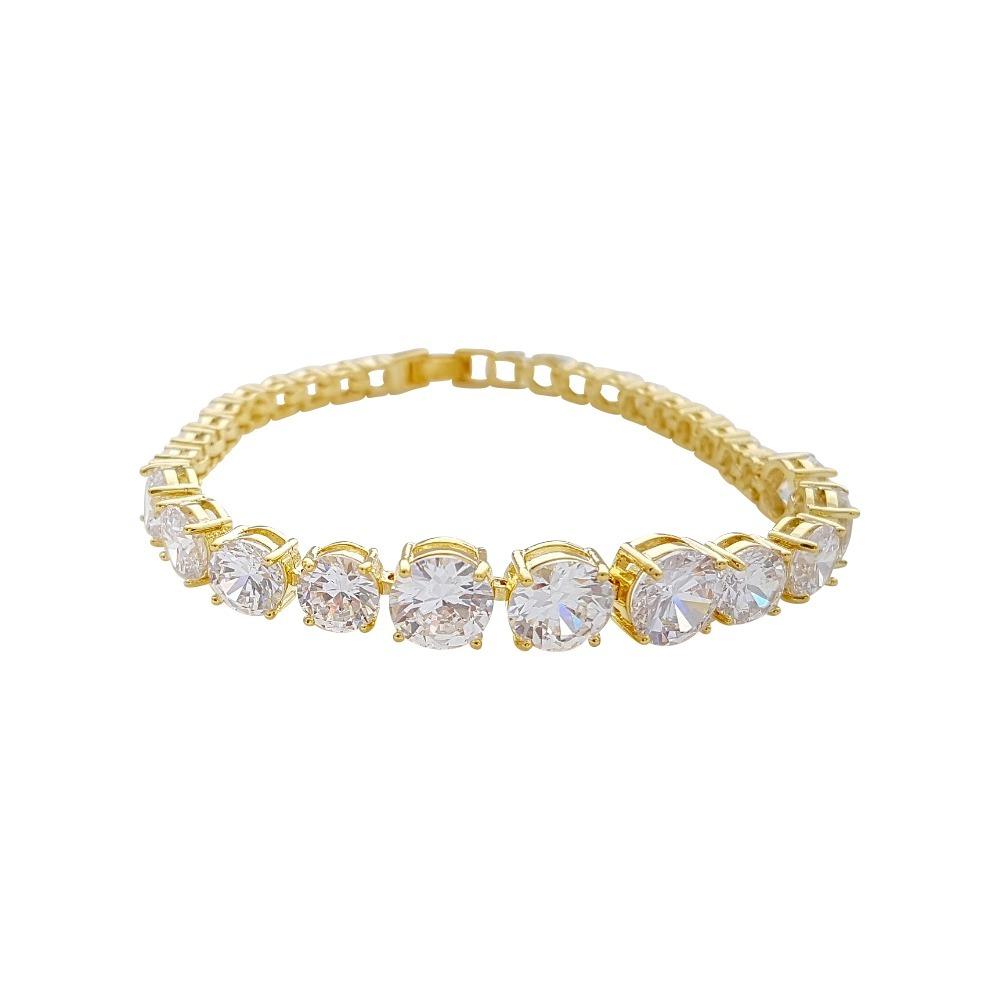 Yellow Gold Bracelet in Cubic Zirconia Nora - PoetryDesigns