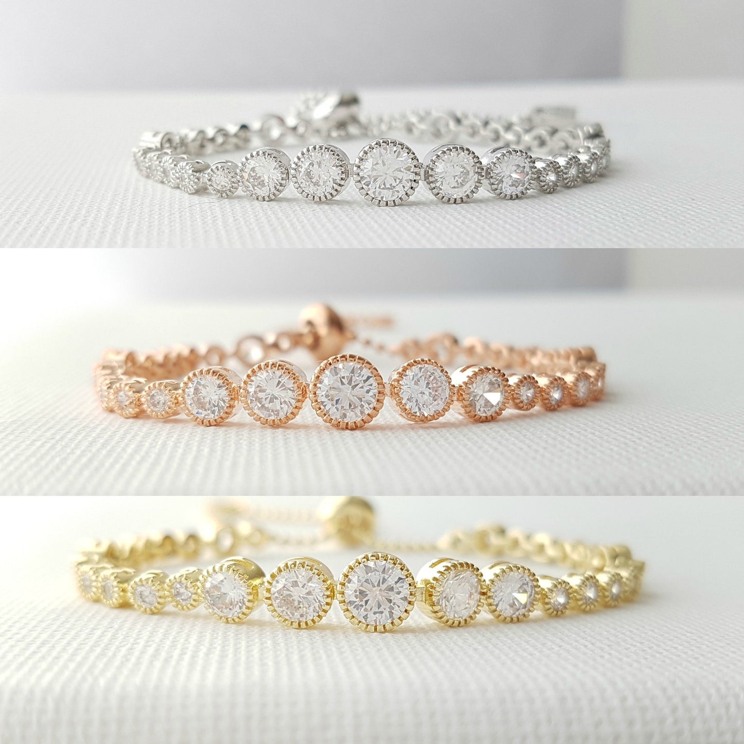 Round Crystal Rose Gold Bracelet-Zara