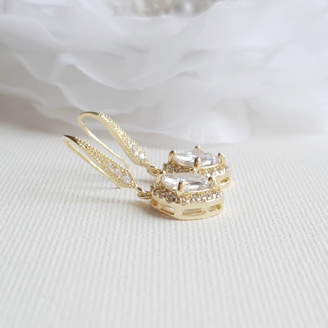 Rhombus Earrings in 14K Gold Plating- Celia - PoetryDesigns
