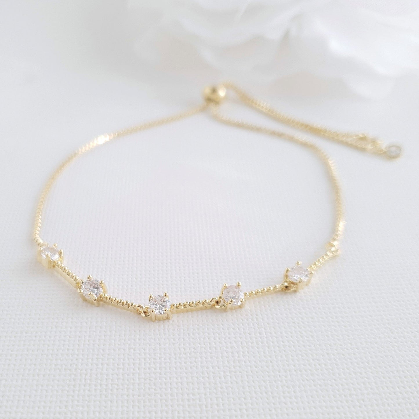 Delicate Silver Wedding Bracelets for Brides & Bridesmaids- Ginger - PoetryDesigns