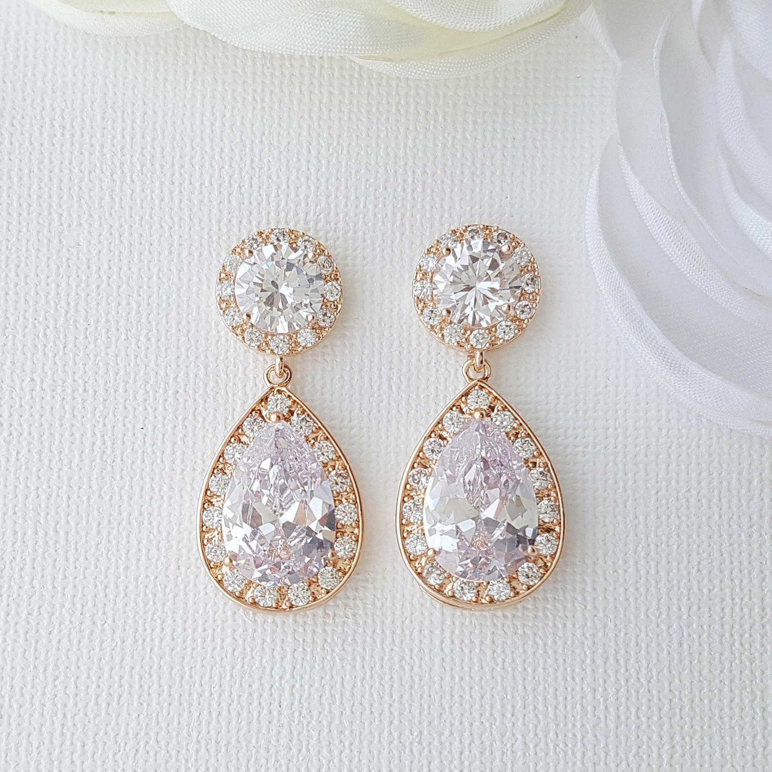 Rose gold Drop Earrings- Poetry Designs