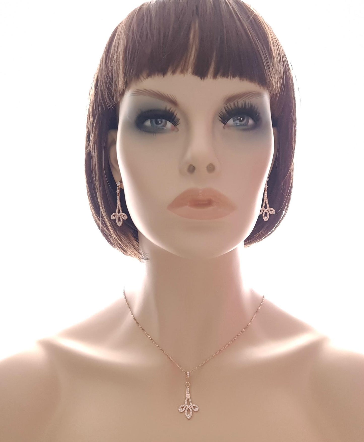 Silver & Cubic Zirconia Drop Earrings- Allison - PoetryDesigns