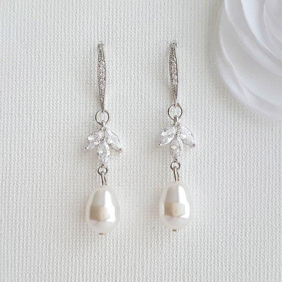 Pearl Dangle Earrings- Leila - PoetryDesigns