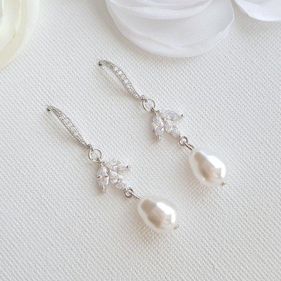 Pearl Dangle Earrings- Leila - PoetryDesigns