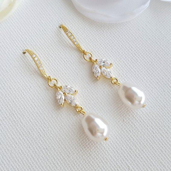 Pearl Dangle Earrings- Leila - PoetryDesigns