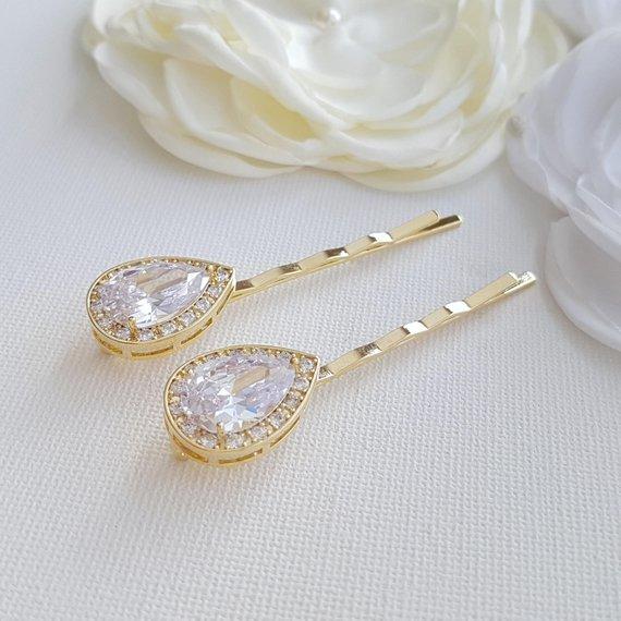 Bridal Hair Pins Rose Gold- Evelyn - PoetryDesigns