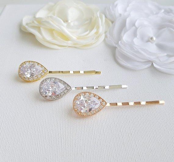 Wedding Hair Pins Silver- Evelyn - PoetryDesigns