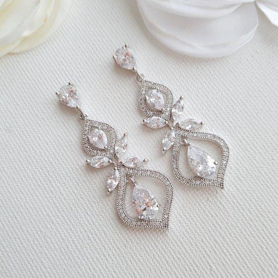 Wedding Earrings for Brides Rose Gold- Meghan - PoetryDesigns