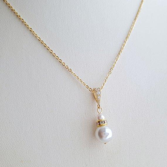 Single Pearl Necklace- Ava - PoetryDesigns