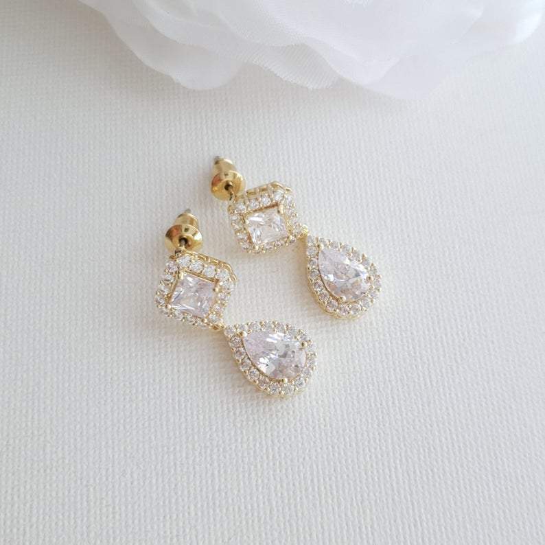 Rose Gold Bridesmaids Earrings- Kala - PoetryDesigns