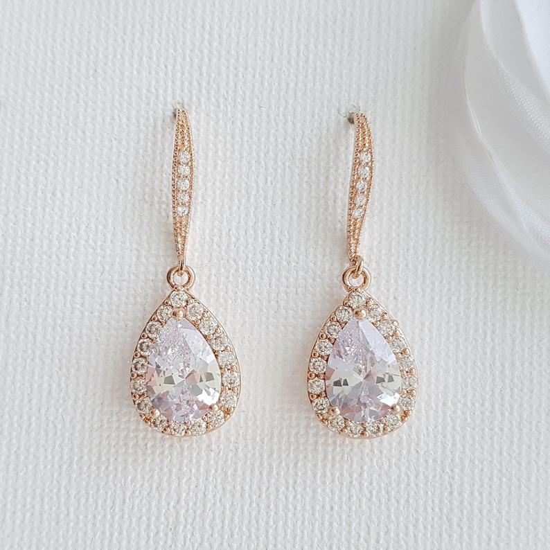 Ensemble boucles d'oreilles et collier en or rose-Emma