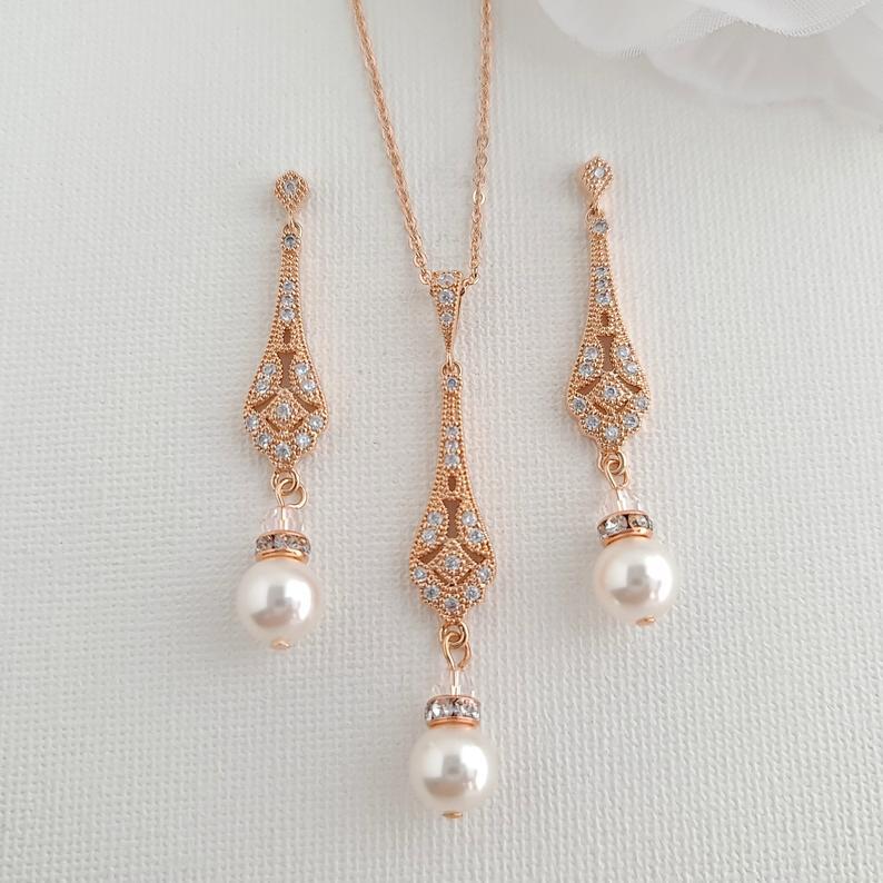 Conjunto de joyería de boda vintage - Lisa