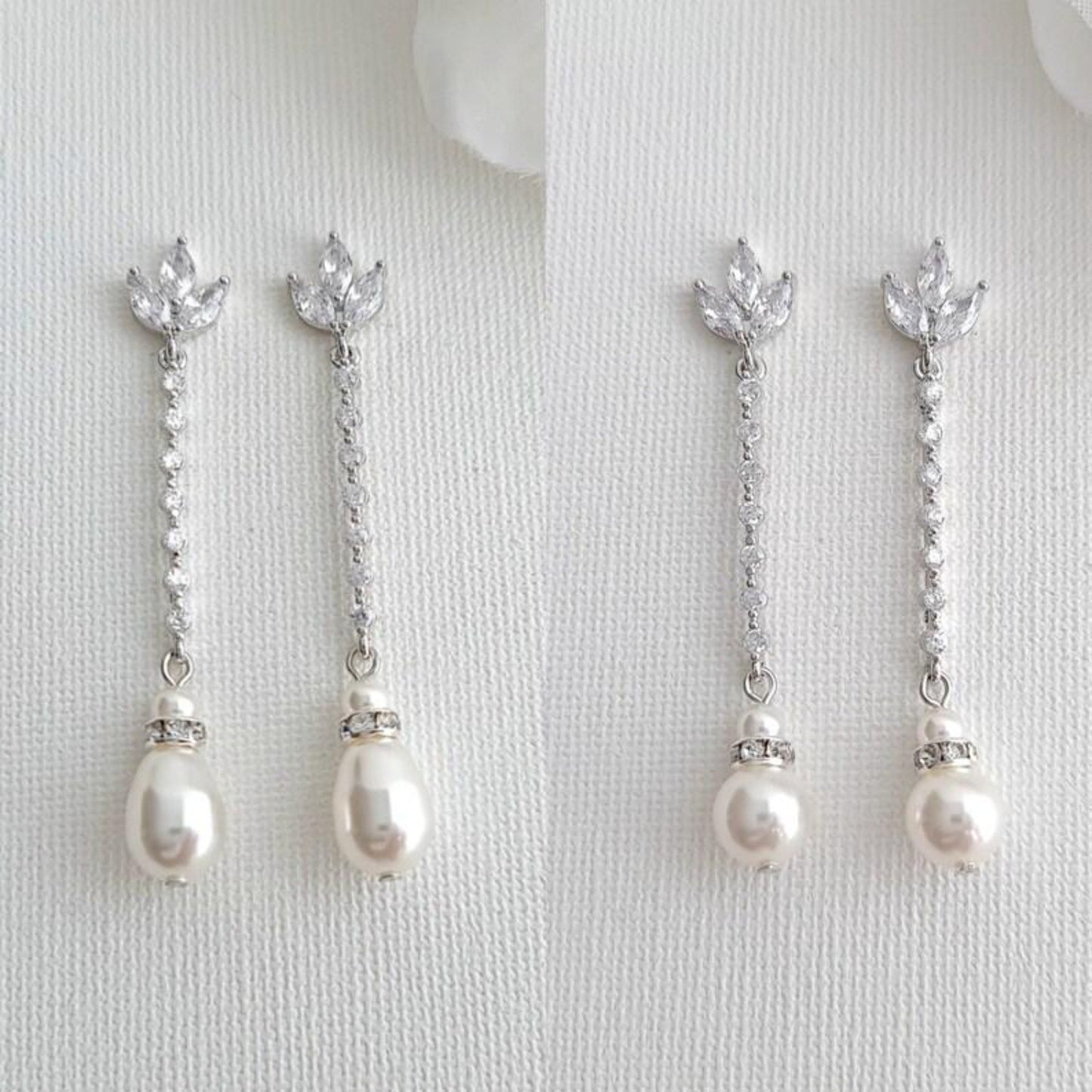 Ensemble collier et boucles d'oreilles longues en perles - Jodi