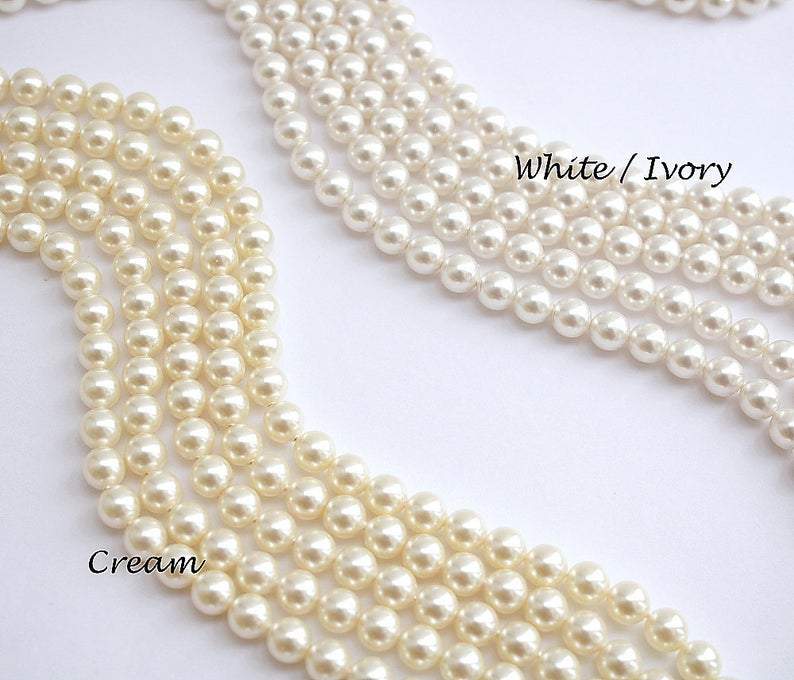 Simple Bridal Jewelry Set-3 Pcs- Silver & Pearl- Leila - PoetryDesigns