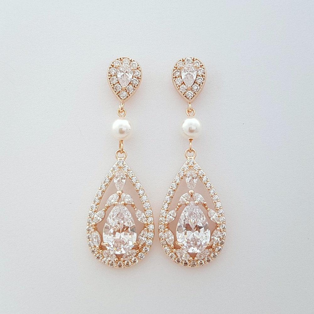 Rose gold Crystal Earrings