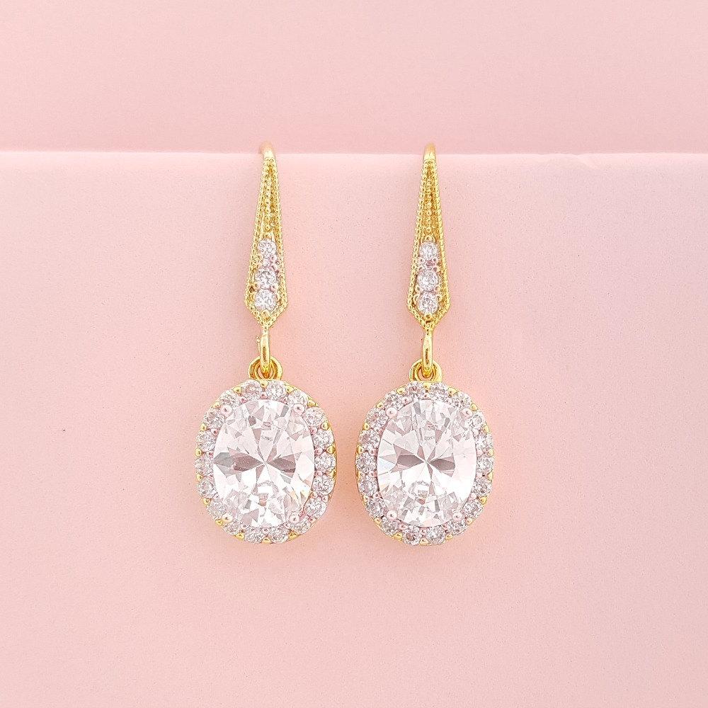 Gold Dangle Earrings for Weddings