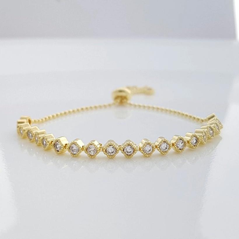 Delicate Gold Bracelet for Weddings-Celia - PoetryDesigns