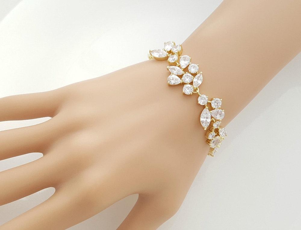 Gold Bracelet for Brides- Nicole - PoetryDesigns