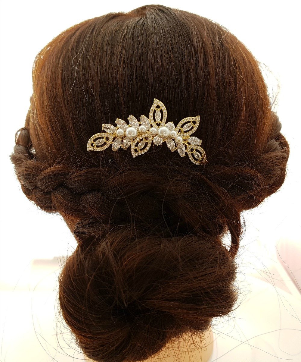 Rose Gold Wedding Hair Comb-Kerry - PoetryDesigns