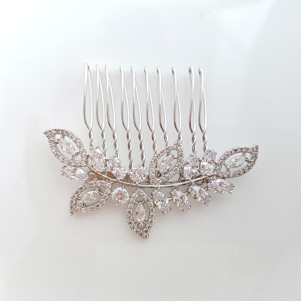 Rose Gold Wedding Hair Comb-Kerry - PoetryDesigns