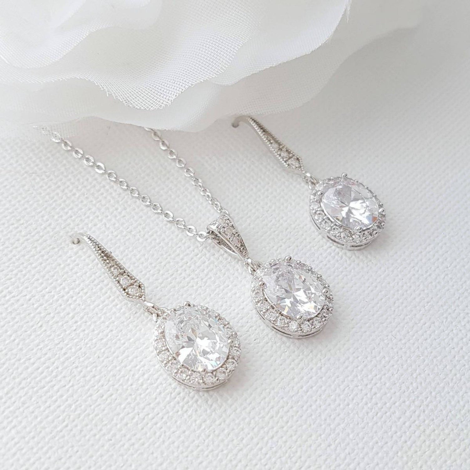 Bridesmaid Necklace and Earring Set- Poetry Designs