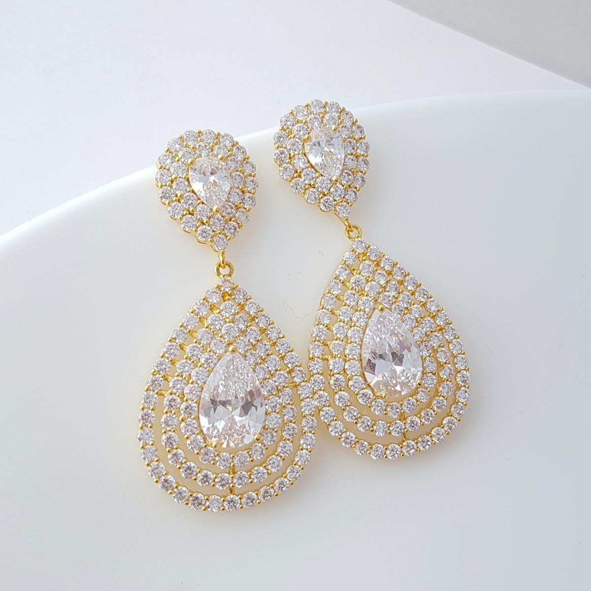 Large Gold Wedding Earrings