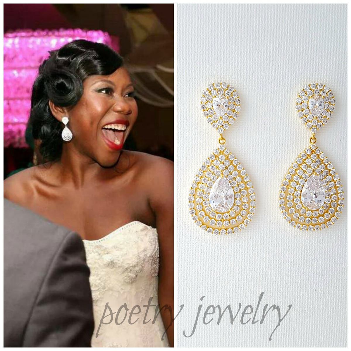 Big gold earrings for Weddings