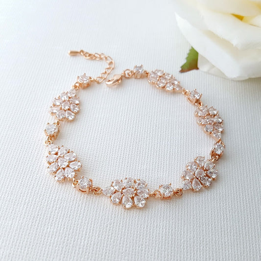 Crystal Cluster Bracelet for Brides-Julia - PoetryDesigns