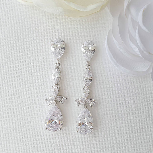 cubic zirconia drop earrings 