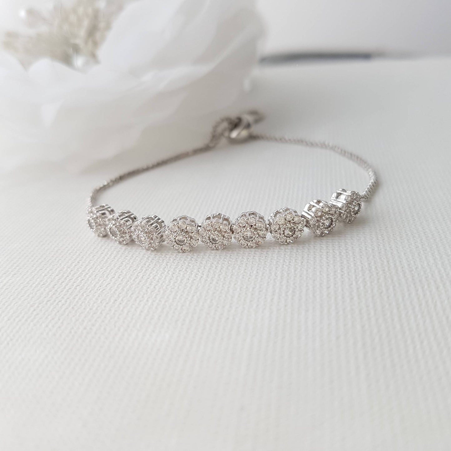 Bracelet de mariée en or rose, bracelet bracelet, bijoux de mariage, or, bracelet de mariée en cristal, bracelet coulissant réglable, bracelet Reagan