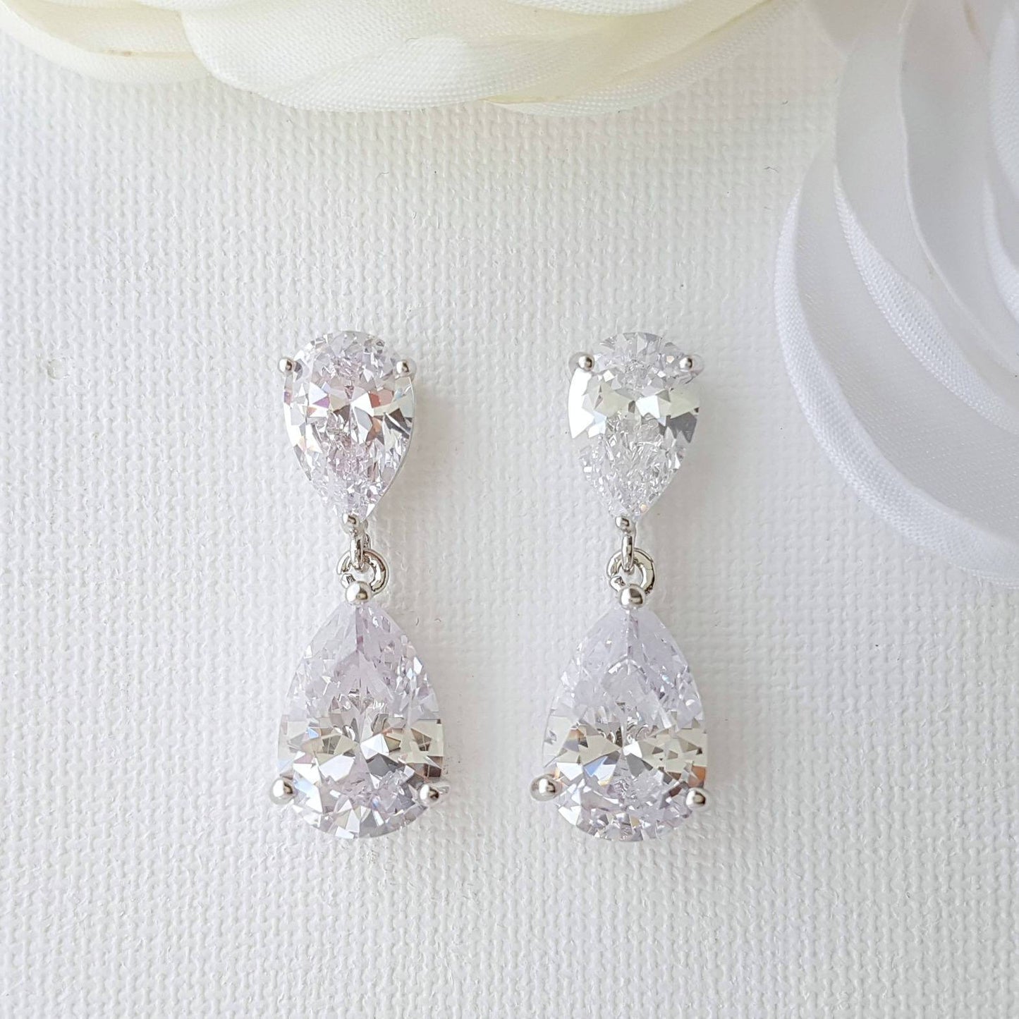 Short Drop Diamante Earrings- Poetry Designs