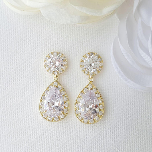 Gold drop earrings