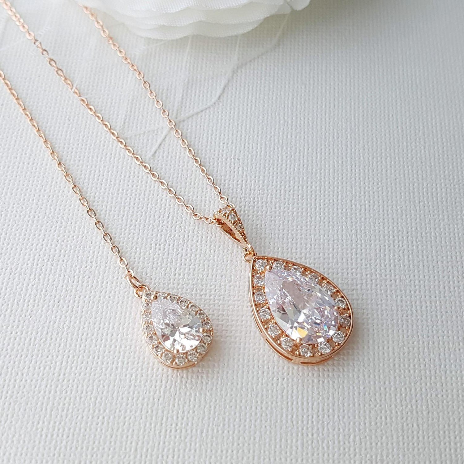 Simple Wedding Back Necklace, Crystal Backdrop Bridal Necklace, Crystal Drop Necklace, Bridesmaid Necklace Gift, Bridal Jewelry, Evelyn - PoetryDesigns
