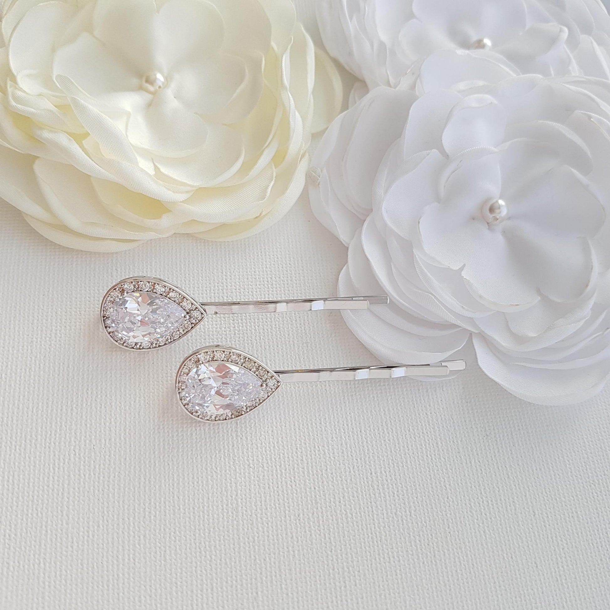 Wedding Hair Pins Silver- Evelyn - PoetryDesigns