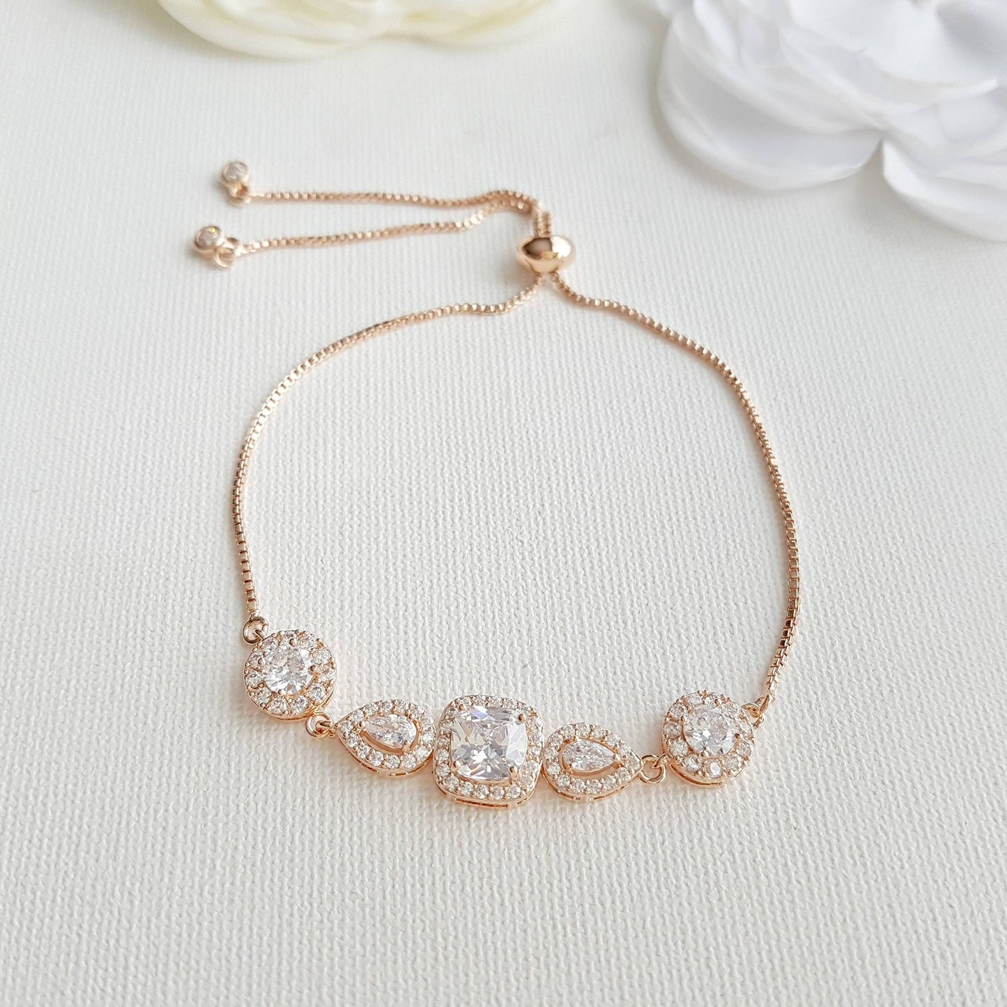 Rose Gold Wedding Bracelets- Gianna - PoetryDesigns