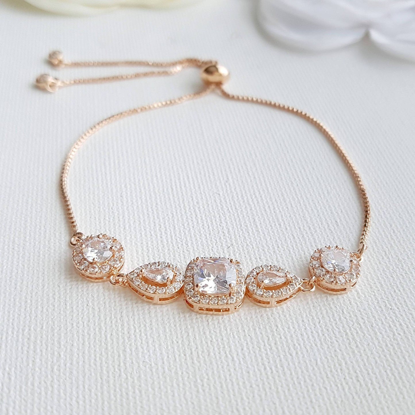 Rose Gold Wedding Bracelets- Gianna - PoetryDesigns