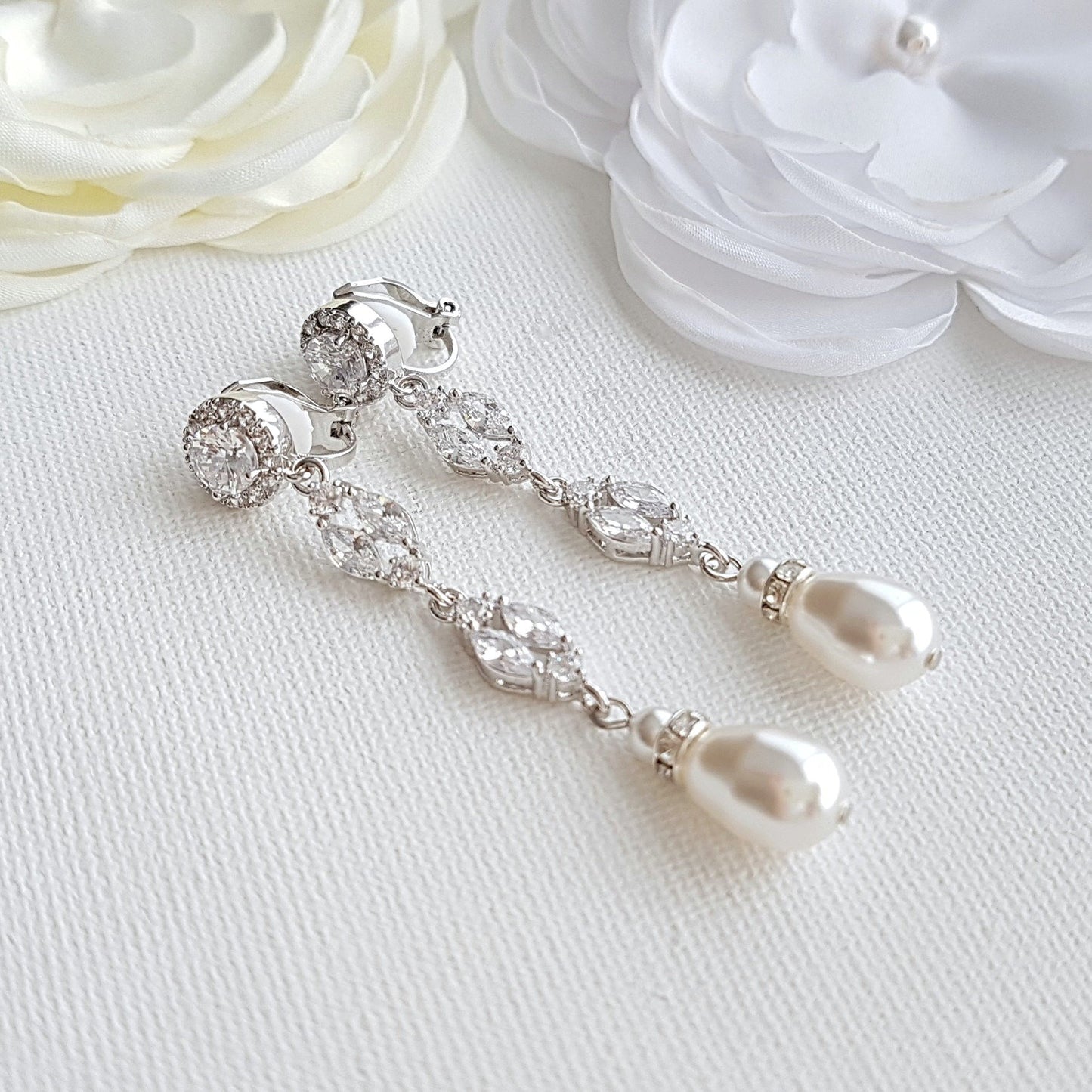 Clip On Pearl Earrings