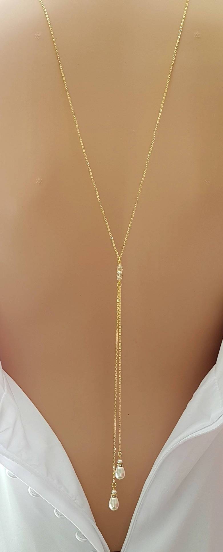 Simple Back Necklace in Rose Gold - June - PoetryDesigns