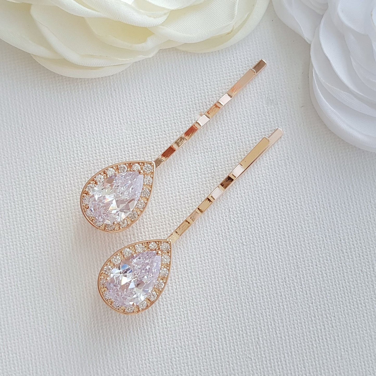 Bridal Hair Pins Rose Gold- Evelyn - PoetryDesigns