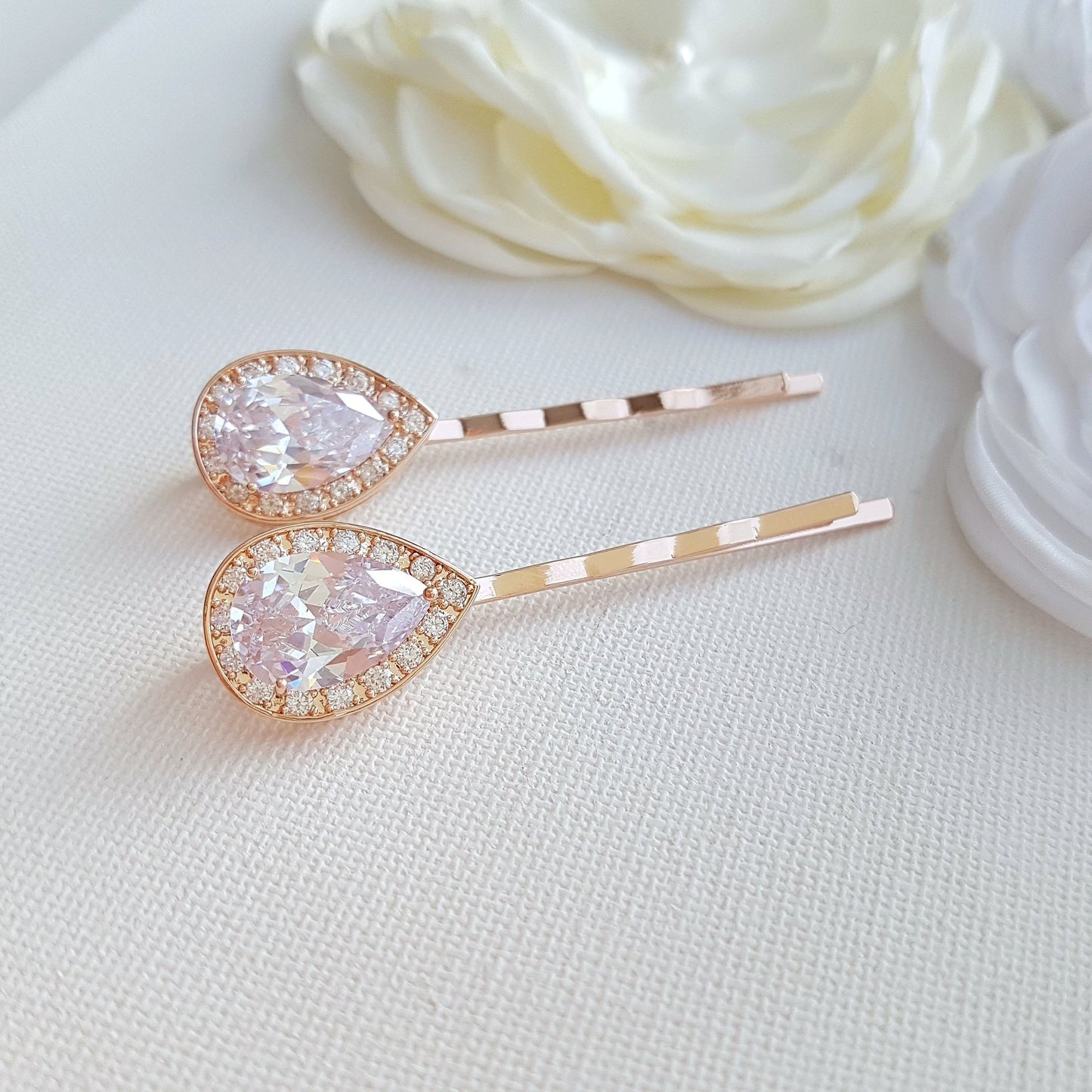 Bridal Hair Pins Rose Gold- Evelyn - PoetryDesigns