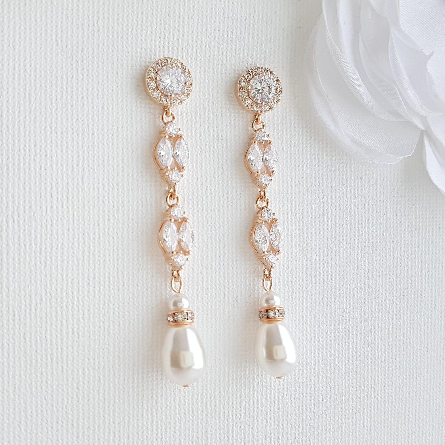 Gold Crystal Earrings-Hayley - PoetryDesigns