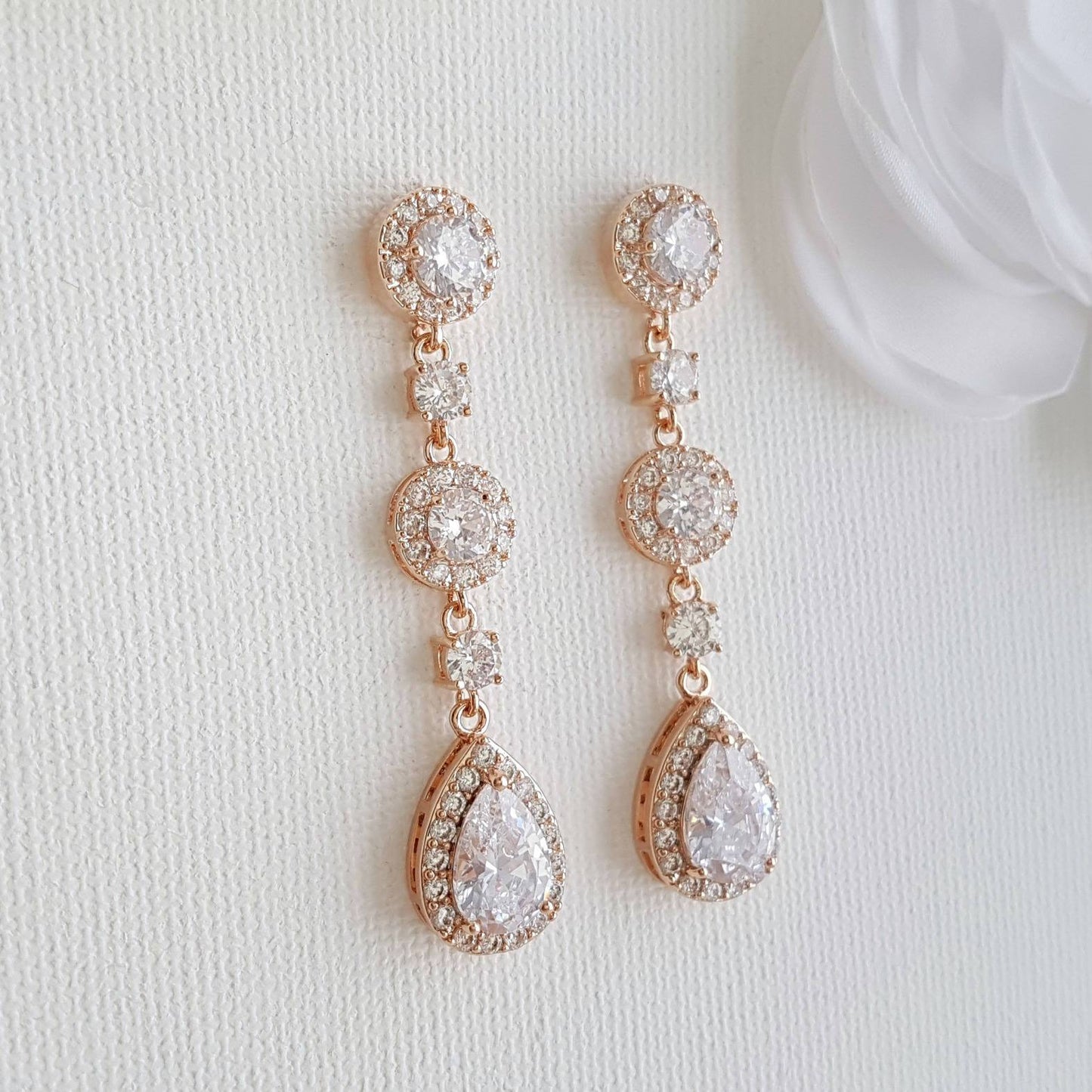 Clip On earrings for Brides in Rose gold